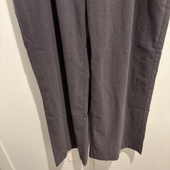 Abercrombie & Fitch Pants Womens Large Long Gray Herringbone Wide Leg Pleated - Picture 5 of 13